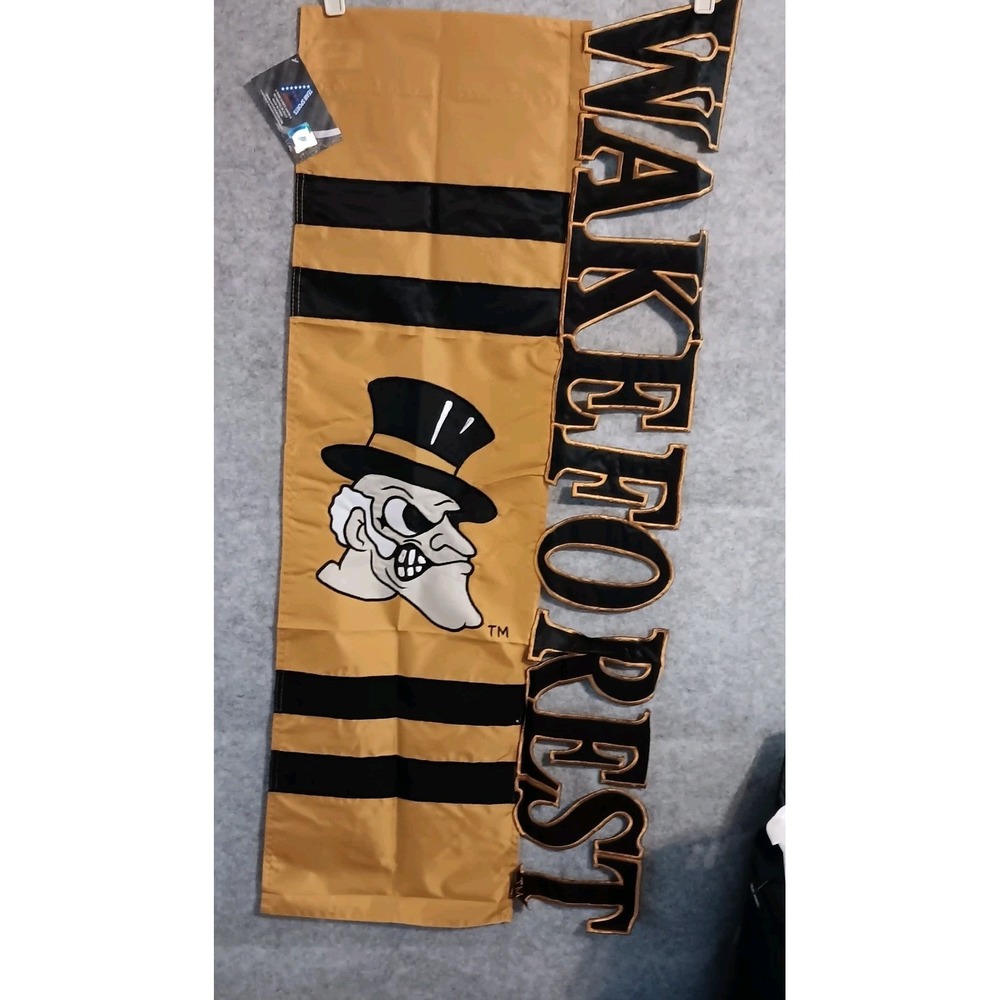 NCAA Team Sports WAKE FOREST Collegiate Appliquรฉ Flag 28" X 44" NWT